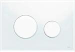 TECE loop Bet&auml;tigungsplatte f&uuml;r WC (Glas wei&szlig;, Tasten wei&szlig;, Zweimengentechnik,