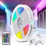 B.K.Licht - LED Strip 5m mit Fernbedienung, buntes RGB Licht, dimmbar, Farbwechsel,