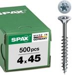 SPAX Universalschraube, 4 x 45 mm, 500 St&uuml;ck, Teilgewinde, Senkkopf, T-STAR plus