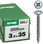 SPAX R&uuml;ckwandschraube, 3,5 x 35 mm, 2000 St&uuml;ck, Kreuzschlitz Z2, R&uuml;ckwandkopf,