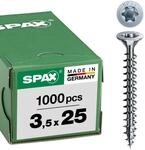SPAX Senkkopf 3,5x25 Vollgewinde Torx20 Wirox Schrauben mit Bewertung - 1000 St&uuml;ck