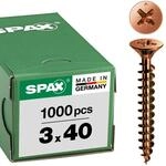 SPAX Universalschraube, 3,0 x 40 mm, 1000 St&uuml;ck, Kreuzschlitz Z1, Senkkopf,