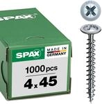 SPAX R&uuml;ckwandschraube, 4,0 x 45 mm, 1000 St&uuml;ck, Kreuzschlitz Z2, R&uuml;ckwandkopf,