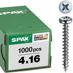SPAX Universalschraube, 4,0 x 16 mm, 1000 St&uuml;ck, Kreuzschlitz Z2, Halbrundkopf,