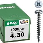 SPAX Universalschraube, 4,0 x 30 mm, 1000 St&uuml;ck, Kreuzschlitz Z2, Halbrundkopf,