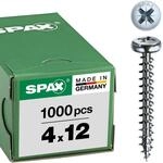 SPAX Schrauben Pan-Head-Z, Blank Verzinkt, 4,0 x 12 mm, 1000 St&uuml;ck
