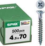 SPAX Universalschraube mit Kopflochbohrung, 4,5 x 70 mm, 500 St&uuml;ck, Kreuzschlitz Z2,