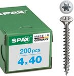 SPAX Universalschraube aus Edelstahl rostfrei A2, 4,0 x 40 mm, 200 St&uuml;ck,...