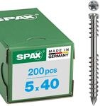 SPAX Terrassenschraube aus Edelstahl rostfrei A2, 5,0 x 40 mm, 200 St&uuml;ck, T-STAR