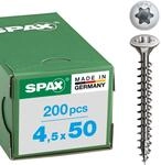 SPAX Universalschraube aus Edelstahl rostfrei A2, 4,5 x 50 mm, 200 St&uuml;ck, T-STAR