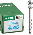 SPAX Fassadenschraube aus Edelstahl rostfrei A2, 4,0 x 45 mm, 100 St&uuml;ck, T-STAR