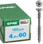 SPAX Fassadenschraube aus Edelstahl rostfrei A2, 4,5 x 60 mm, 100 St&uuml;ck, T-STAR