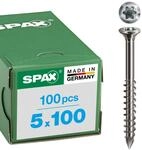 SPAX Fassadenschraube aus Edelstahl rostfrei A2, 5,0 x 100 mm, 100 St&uuml;ck, T-STAR