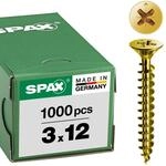 SPAX Senkkopf 3.0x 12 Vollgewinde Pozidriv 1 Yellox