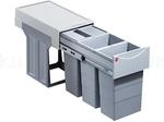 Hailo Abfallsammler 3666841 | Einbau-M&uuml;lleimer f&uuml;r 60er Schrank | 3x 10 Liter