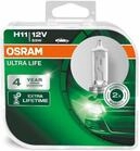 Osram ULTRA LIFE H11, Halogen-Scheinwerferlampe, 64211ULT-HCB, 12V PKW, Duobox (2