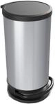 Rotho Paso M&uuml;lleimer 30l mit Deckel, Kunststoff (PP) BPA-frei, silbermetallic, 30l