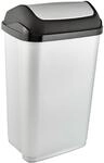 keeeper M&uuml;lleimer mit Schwingdeckel, 50 l, Swantje, Silber