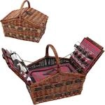 cilio Picknick-Korb Como, F&uuml;r 4 Personen, Geflochtener Korb mit Deckel, Picknickkorb