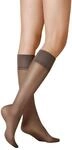 KUNERT Damen Kniestr&uuml;mpfe Satin Look 20 transparenter Glanz 20 DEN Graphit 0420
