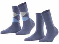 Burlington Damen Socken Everyday Mix 2-Pack W SO Baumwolle gemustert 2 Paar, Blau