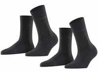 ESPRIT Damen Socken Uni 2-Pack W SO Baumwolle einfarbig 2 Paar, Grau (Anthracite