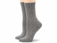 Tommy Hilfiger Damen Th Women Casual 2p Socken, Blickdicht, Middle Grey Melange,