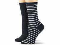 Tommy Hilfiger Damen TH Women SMALL Stripe 2P Socken, Blau (Midnight Blue 563),...