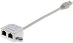 Delock RJ45 Port Doppler 1 x RJ45 Stecker > 2 x RJ45 Buchsen (1 x Ethernet, 1 x ISDN)