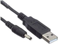 DeLock Kabel USB Power an DC 3,5 x 1,35mm Stecker, schwarz, 1,5m, [82377]