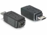Delock Adapter USB Schwarz Mini B Buchse -> Micro B Stecker