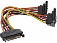 InLine SATA Strom-Y-Kabel, SATA Buchse an 2x SATA Stecker gewinkelt, mit