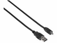 Hama USB 2.0 Kabel USB-A-Stecker - mini-USB-B-Stecker (B8M), 1,8 m, Schwarz