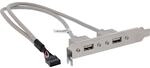 InLine 33391 Slotblech USB 2.0, 2x USB Buchse auf 1x 10pol Pfostenverbinder, 35cm