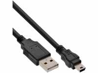 InLine 33107 USB 2.0 Mini-Kabel, USB A Stecker an Mini-B Stecker (5pol.), schwarz, 2m