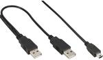 InLine 33107Y USB Mini-Y-Kabel, 2x Stecker A an Mini-B Stecker (5pol.), 1,5m