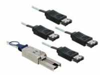 DELOCK Cable SAS Mini 26PIN to 4X ESATA (SFF 8088-4X ESATA) 1M Cable DE SATA