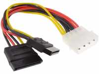 Incutex 4 polige Molex Buchse 4 Pin Stecker zu 2X SATA HDD2 Adapter Stromadapterkabel