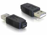 Delock Adapter USB Micro-A+B Buchse zu USB2.0-A Stecker Schwarz