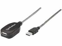 Manhattan Hi-Speed USB 2.0 Repeater Kabel (A-Stecker / A-Buchse) 5 m silber