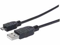 Manhattan 307178 Hi-Speed USB 2.0 Anschlusskabel (A-Stecker / Micro-B-Stecker)...
