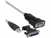 Delock Adapter USB 2.0 Typ-A > 1 x Seriell DB9 RS-232 + Adapter DB25 7100077...