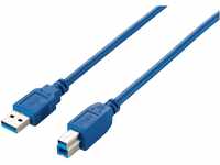 Equip USB Kabel A -> B St/1.80 m Polybeutel, blau