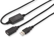 DIGITUS Aktives USB 2.0 Verl&auml;ngerungskabel &ndash; 15 m &ndash; 480 Mbit/s