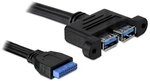 Delock USB 3.0 zu 2X USB 3.0 A Pinheader Kabel