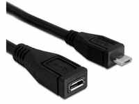 DeLock Kabel USB Verlängerung Micro-B Stecker zu Micro-B Buchse 1m