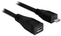 DeLock Kabel USB Verl&auml;ngerung Micro-B Stecker zu Micro-B Buchse 1m