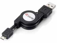 Equip 128595 USB Kabel ausziebar USB Typ A zu USB Typ Micro-B 1.00m aufrollbar,