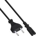 InLine 16654A Netzkabel, Netzstecker auf Euro 8 C7 Stecker, 3m, 1 x Stromkabel