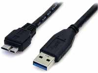 StarTech.com 0,5m USB 3.0 A auf Micro B Kabel, St/St, Schwarz, 50cm SuperSpeed USB